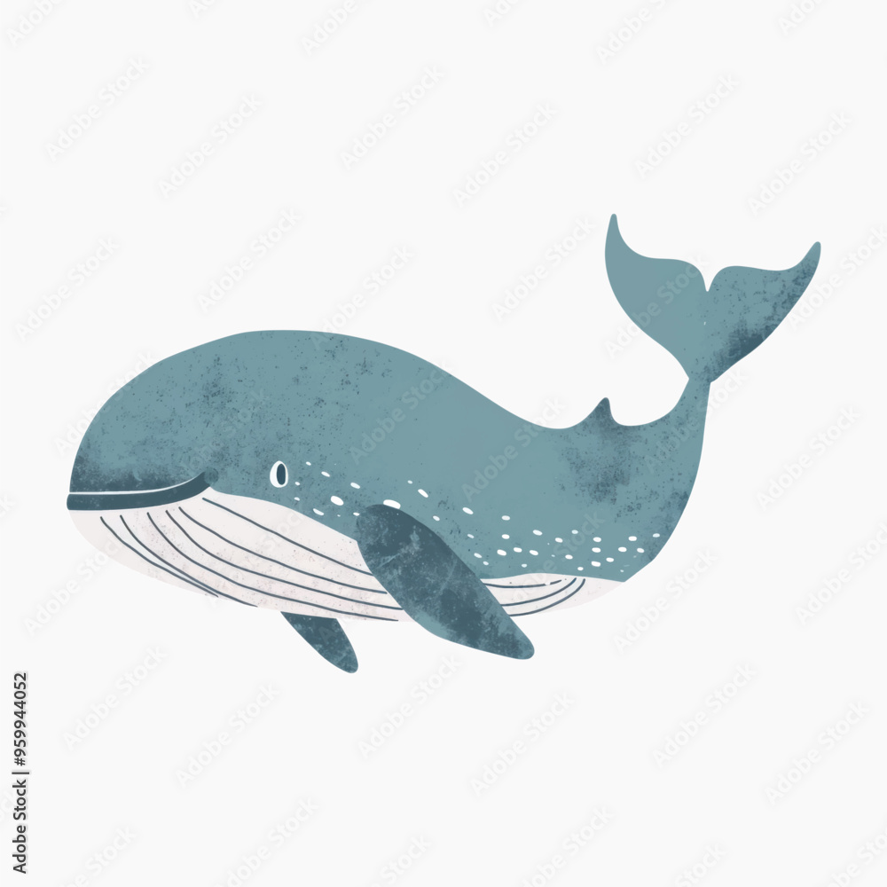 Fototapeta premium Whale illustration, minimalist design