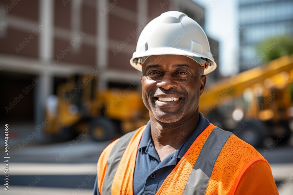 Portrait of a smiling middle aged businessman on construction site Portrait of a smiling middle aged businessman on construction site