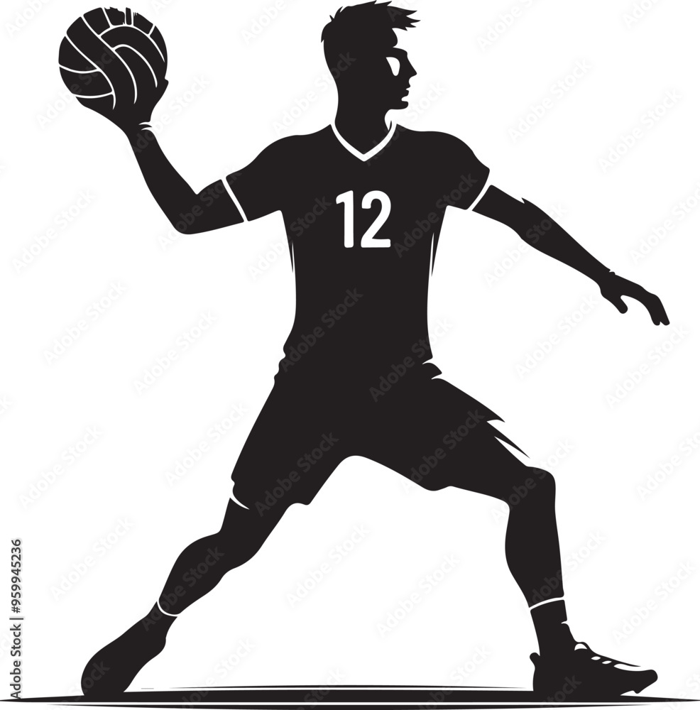 Obraz premium handball player vector design clipart flat style artwork
