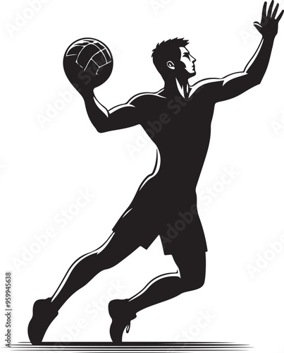 handball player vector design clipart flat style artwork photo