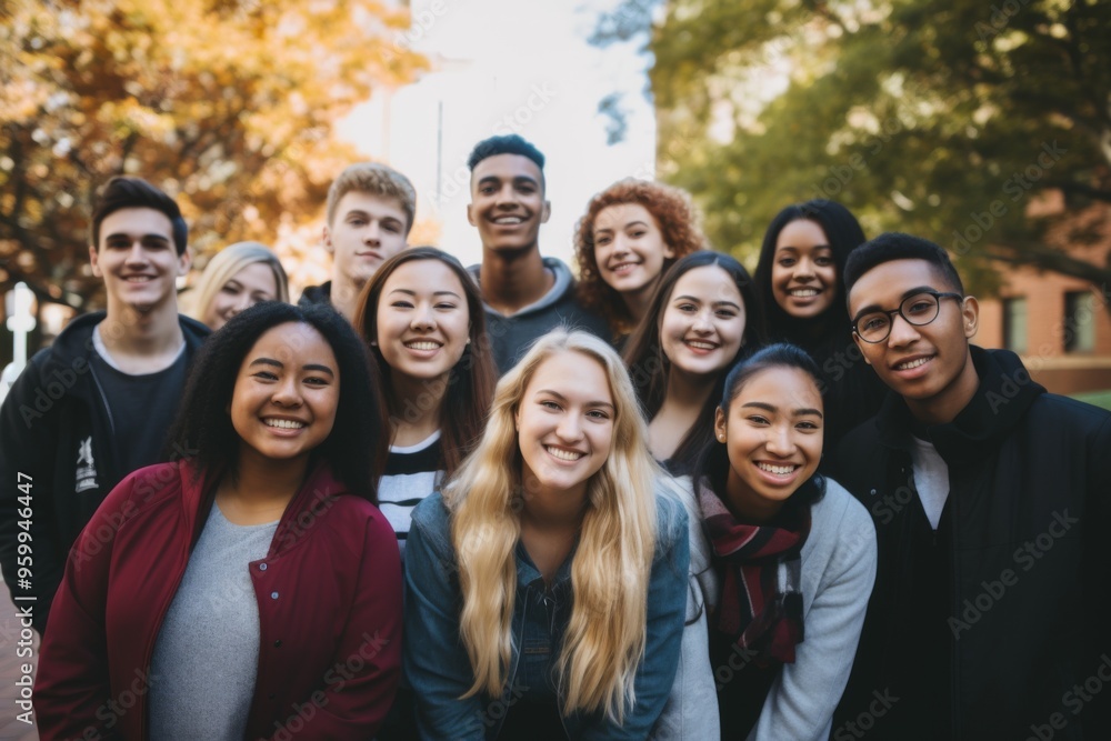 Portrait of a smiling diverse group of students Portrait of a smiling diverse group of students