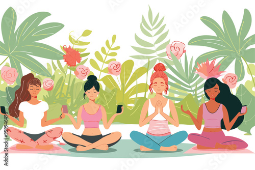 Digital Detox Challenge: Women Engaging in Yoga and Fitness Away from Smartphones and Social Media