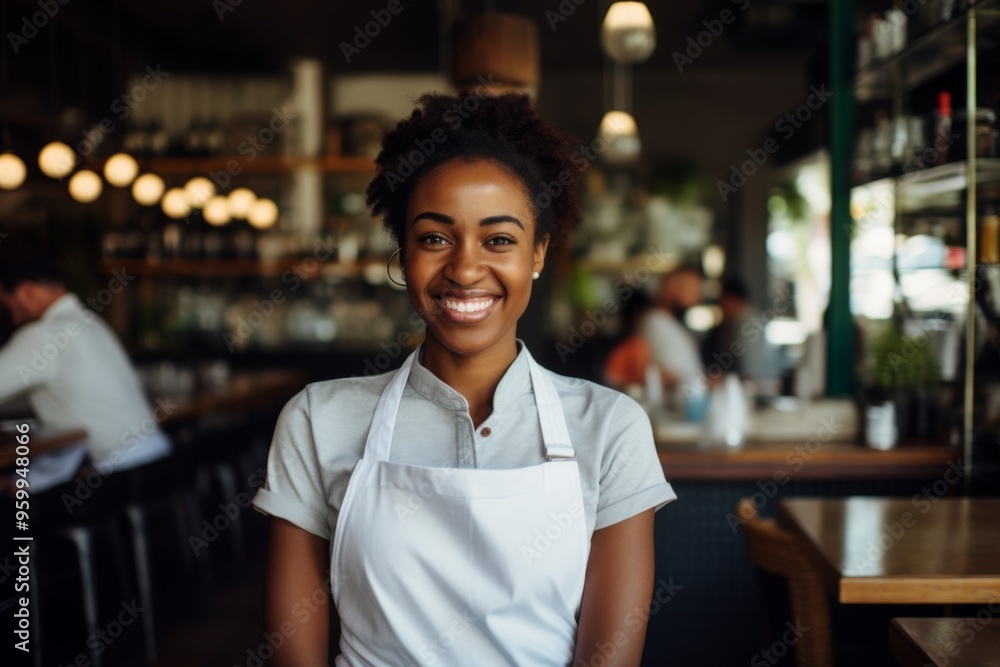Smiling portrait of a young female barista Smiling portrait of a young female barista
