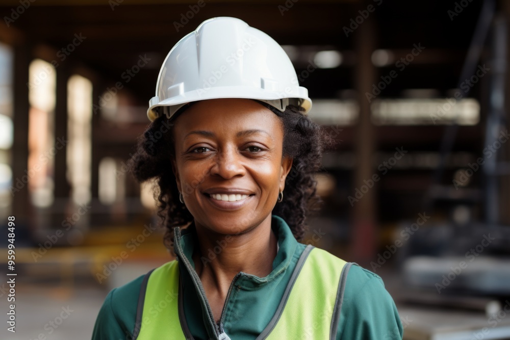 Portrait of a smiling middle aged businesswoman on construction site Portrait of a smiling middle aged businesswoman on construction site