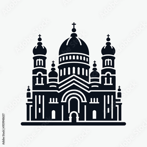 Flat vector silhouettes of famous places and monuments in the world
