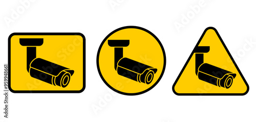 CCTV camera sign - rectangle, circle or triangle shape