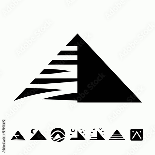 Flat vector silhouettes of famous places and monuments in the world
