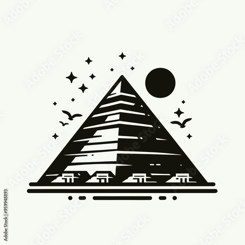 Flat vector silhouettes of famous places and monuments in the world
