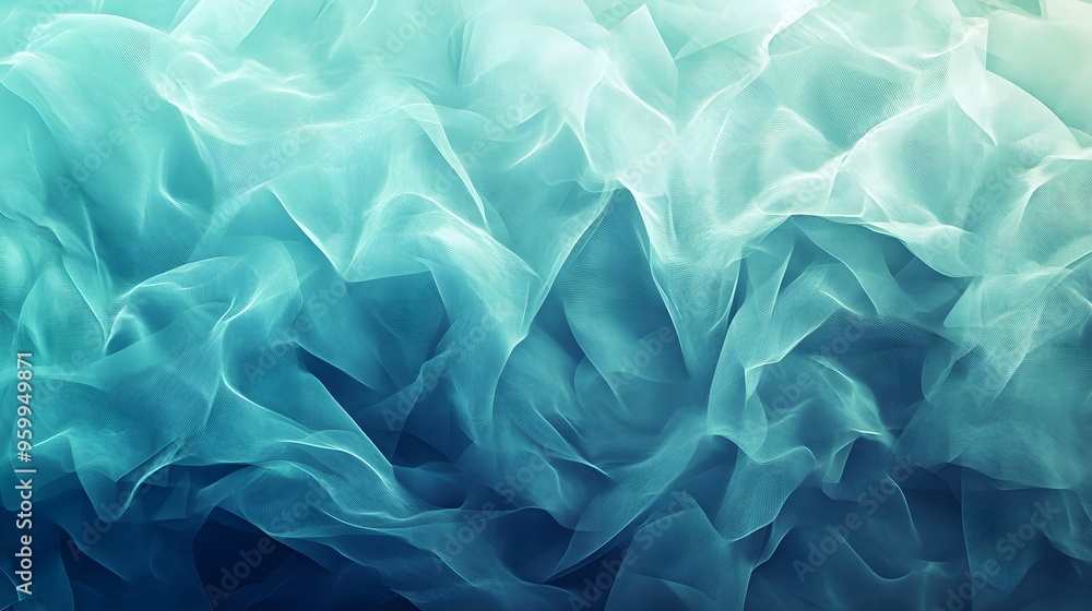 Obraz premium Abstract Teal Blue Fabric Waves Background Texture