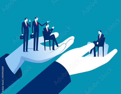 Business Assistance. Human resources work to protect team with benefits , Employee care and labor support