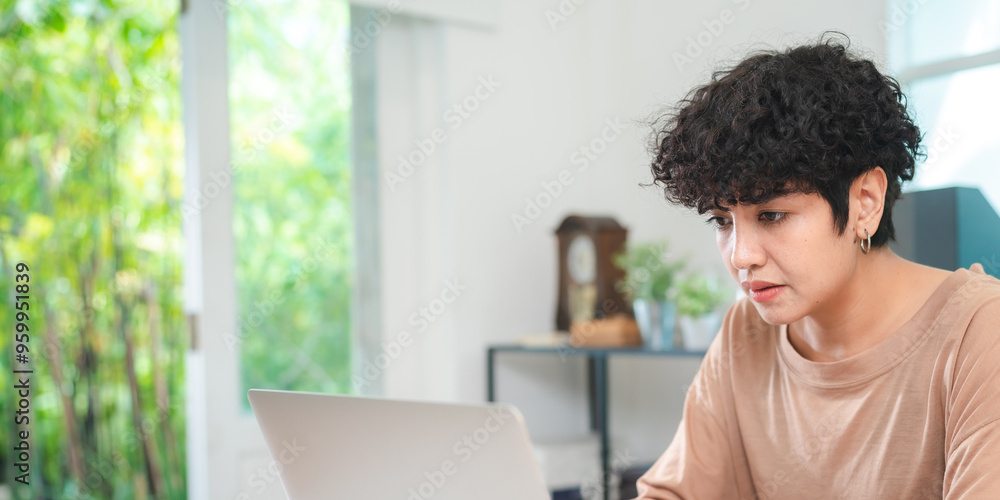 Modern Businesswoman Working from Home, Young Female Entrepreneur Using Laptop for Freelance Projects in Cyberspace, Embracing Technology Communication for a Flexible Lifestyle, Online Business Modern Businesswoman Working from Home, Young Female Entrepreneur Using Laptop for Freelance Projects in Cyberspace, Embracing Technology Communication for a Flexible Lifestyle, Online Business