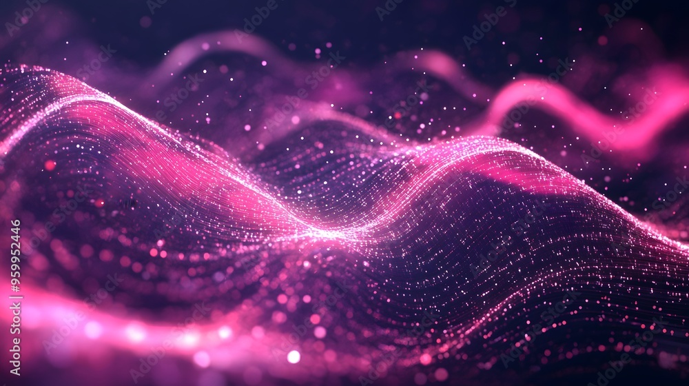 Fototapeta premium Abstract Pink Glittering Wave Background