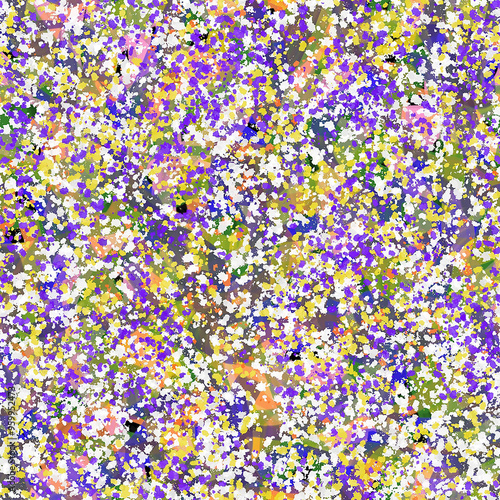 Abstract seamless pattern. Multicolored paint strokes, splashes, blots. Design of background, wallpaper, walls, interior, packaging, fabric, textiles.