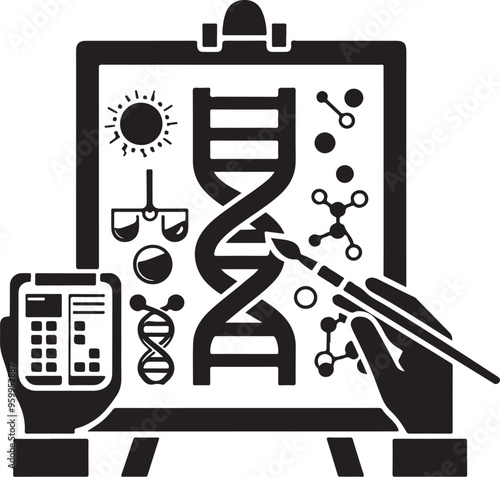 human dna vector design clipart flat style artwork photo