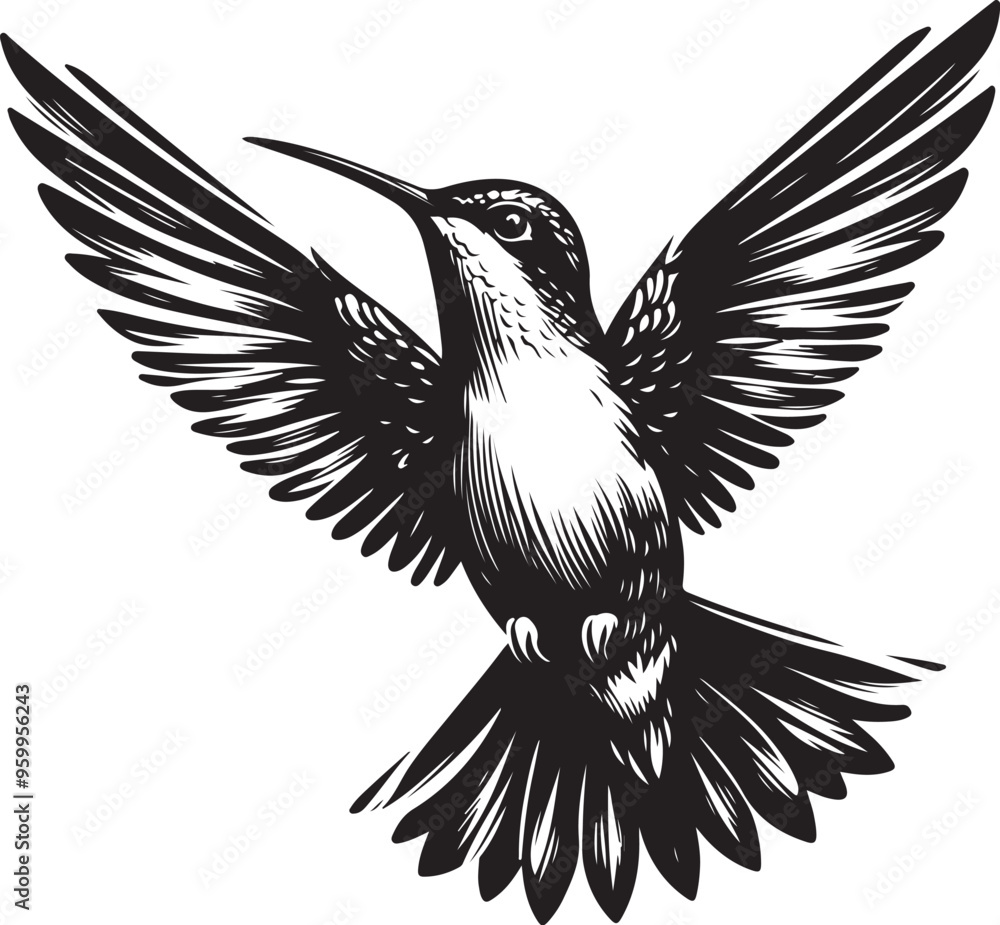 Fototapeta premium hummingbird vector design clipart flat style artwork