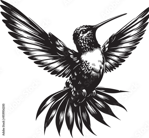 hummingbird vector design clipart flat style artwork photo