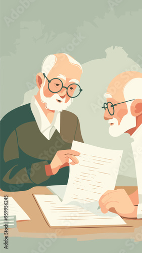 Elderly Retirement Planning: Testament and Last Will, Symbolizing Wealth Inheritance and Official Documentation