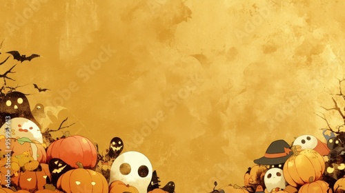 Free Halloween concept background wallpaper with copy space photo