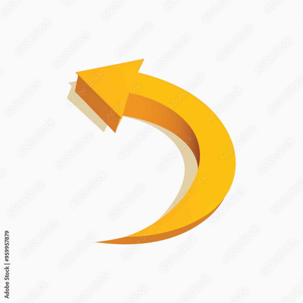 Yellow curved arrow symbol