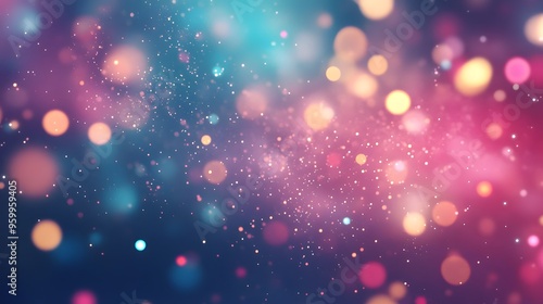 Abstract Bokeh Background with Pink and Blue Lights