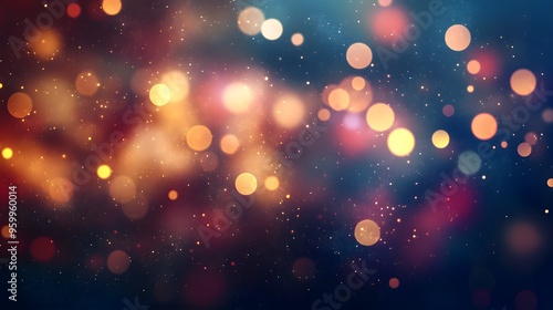 Abstract Bokeh Background with Warm Lights and Sparkles