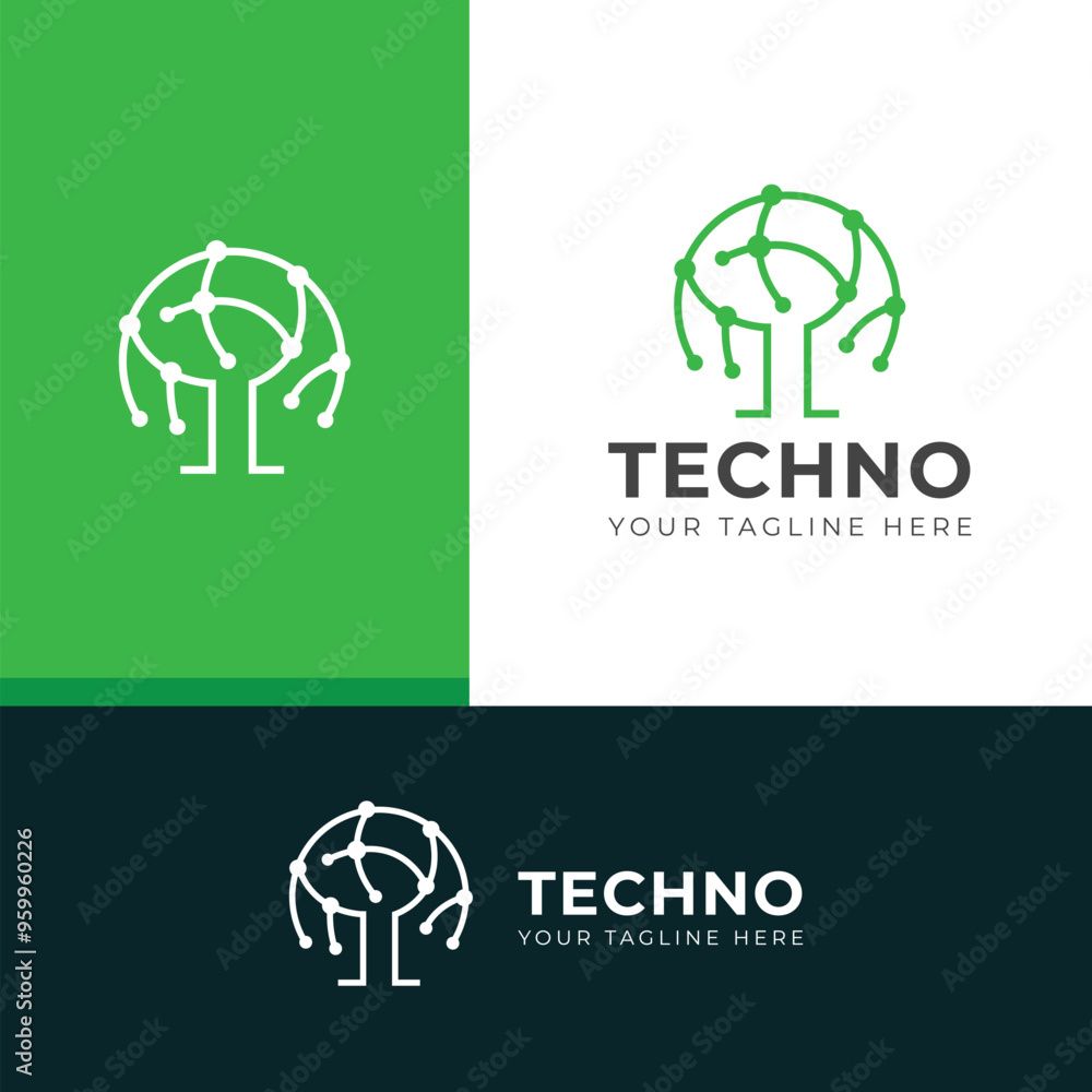 Creative Technology Tree logo design template Creative Technology Tree logo design template