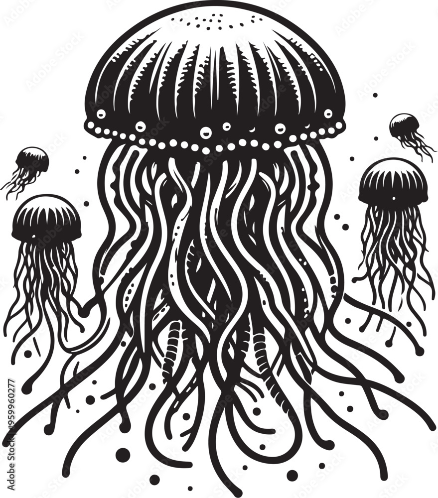 Jellyfish vector design clipart flat style artwork Jellyfish vector design clipart flat style artwork