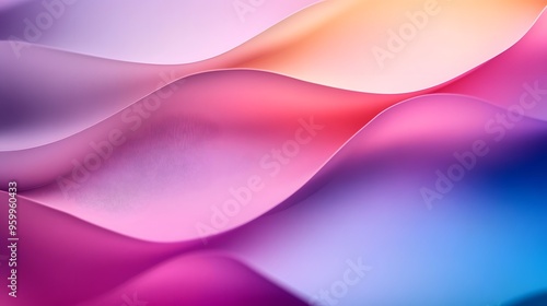 Abstract Gradient Background with Wavy Lines and Vibrant Colors