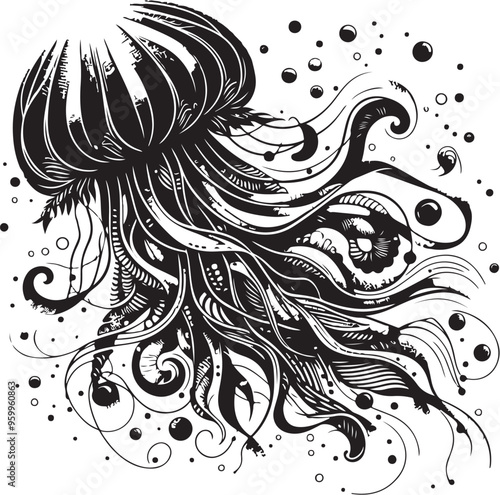 Jellyfish vector design clipart flat style artwork photo