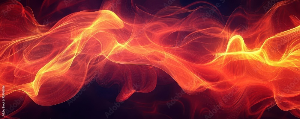 Fiery gradient with fluid, flowing tendrils of red and orange, Abstract background, Energetic and intense Fiery gradient with fluid, flowing tendrils of red and orange, Abstract background, Energetic and intense