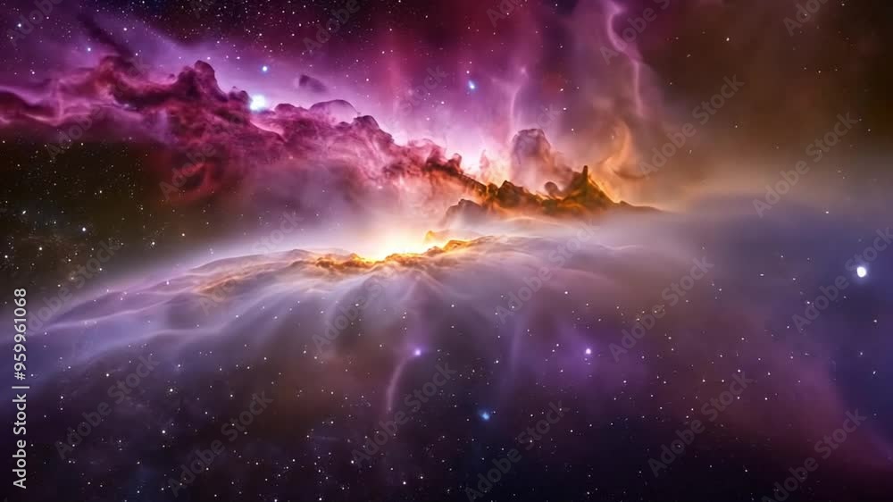 A glowing tendril of gas flows through the cosmic expanse of a nebula, its vibrant colours moving gracefully across the celestial canvas of outer space. A glowing tendril of gas flows through the cosmic expanse of a nebula, its vibrant colours moving gracefully across the celestial canvas of outer space.
