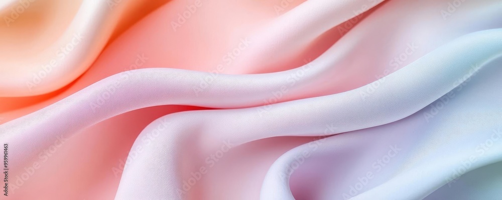 Obraz premium Soft pastel waves of curved fabric, seamless and smooth, abstract background