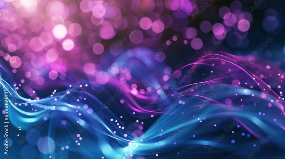 Obraz premium Wave dots and lines . Abstract background