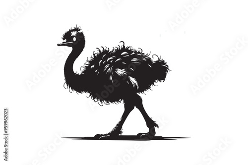 Ostrich  vector art and illustration photo