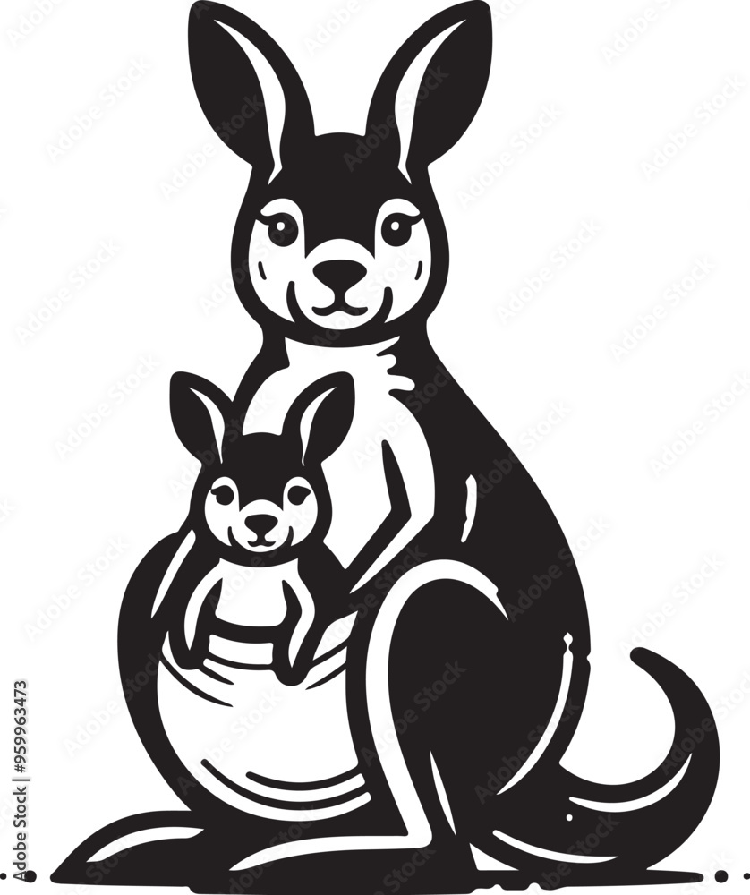 Fototapeta premium kangaroo vector design clipart flat style artwork