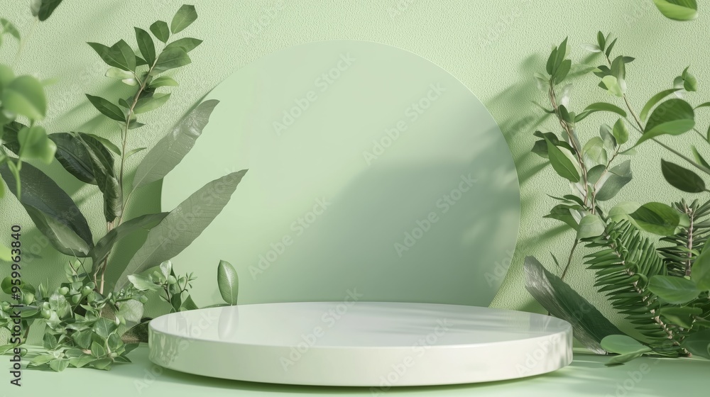 An elegant 3D podium with ample empty space, framed by delicate feathers, set against a pale pink background, ideal for soft and gentle product advertising An elegant 3D podium with ample empty space, framed by delicate feathers, set against a pale pink background, ideal for soft and gentle product advertising