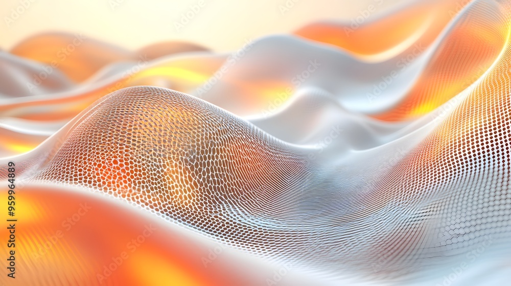 Abstract Orange and White Wavy Grid Background Abstract Orange and White Wavy Grid Background
