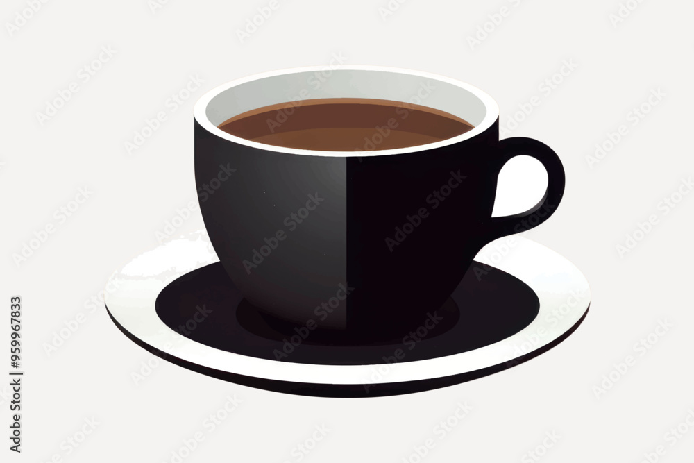 Minimalist black coffee cup illustration Minimalist black coffee cup illustration