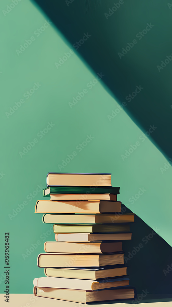 Stacked books showcasing minimalist wisdom and culture Stacked books showcasing minimalist wisdom and culture