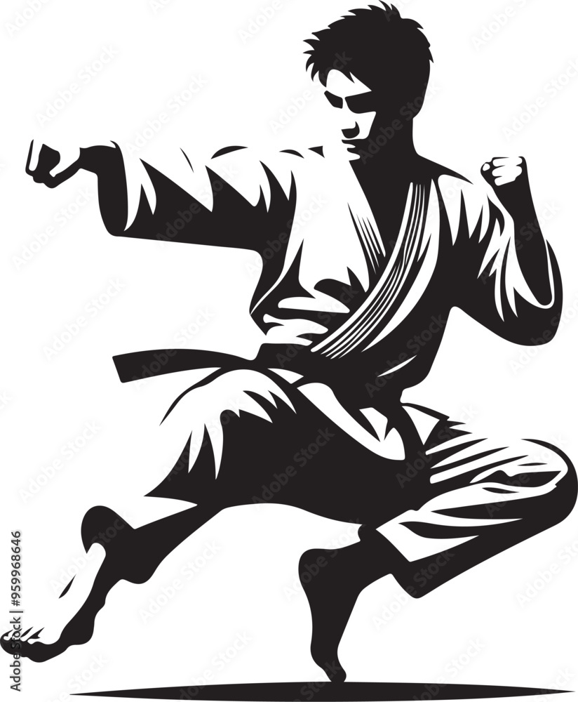 karate player vector design clipart flat style artwork karate player vector design clipart flat style artwork