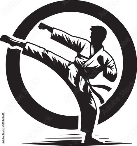 karate player vector design clipart flat style artwork photo