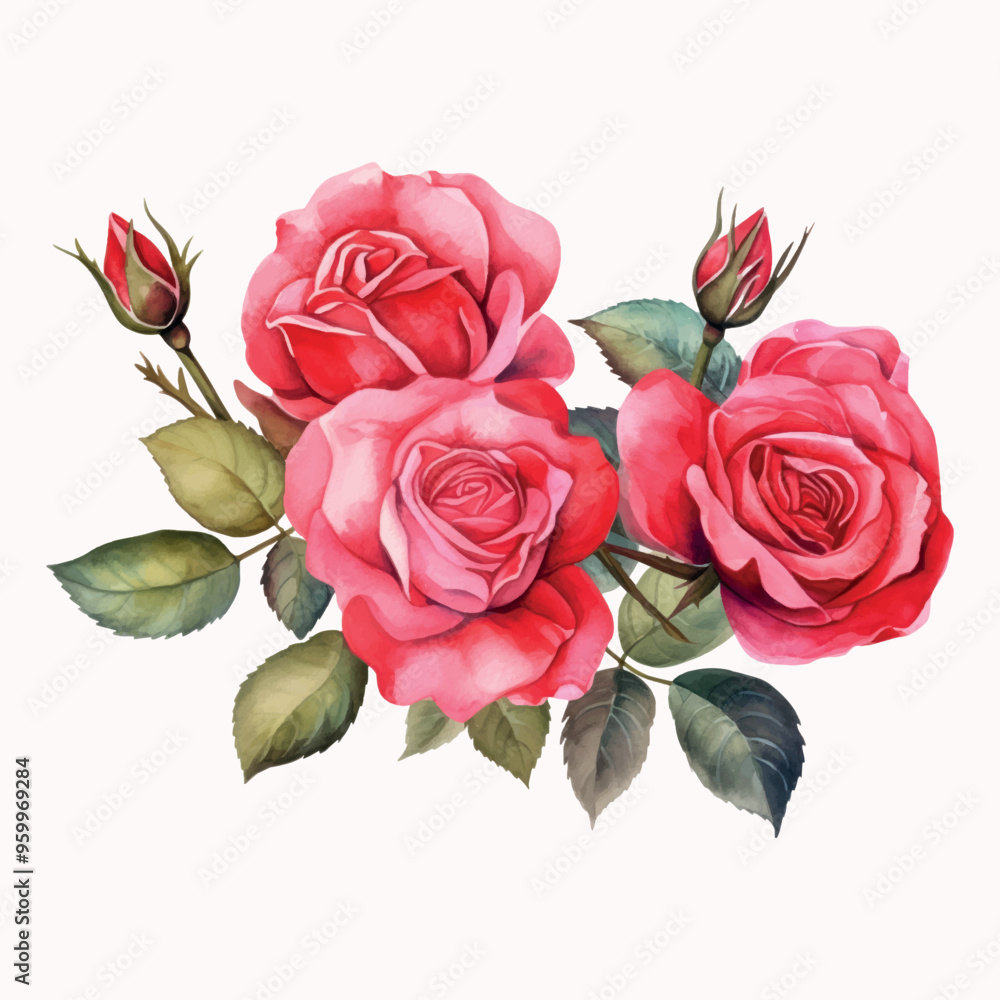 Elegant watercolor pink roses Elegant watercolor pink roses
