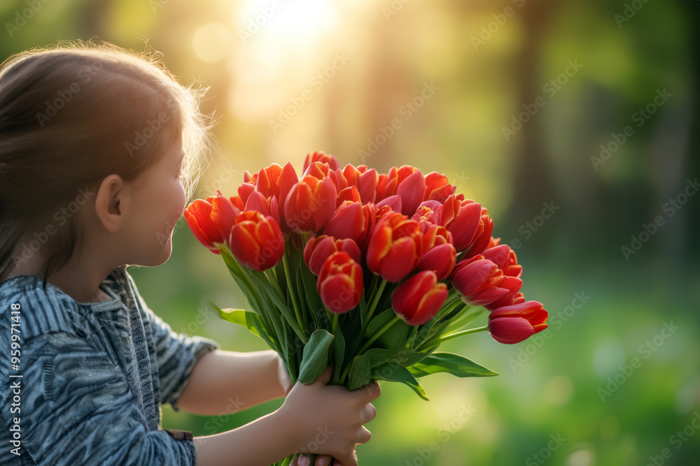 Fototapeta premium Springtime Love, Tulips for Mother's Day