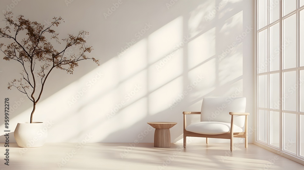 Fototapeta premium elegant white modern living room