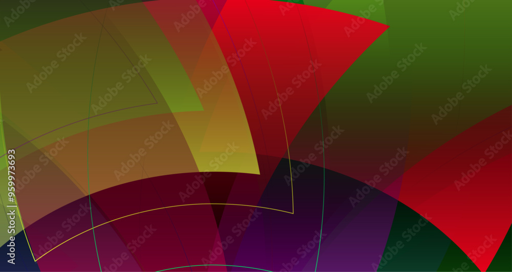 Fototapeta premium Vibrant Geometric Patterns with Colorful Triangles on Dark Background