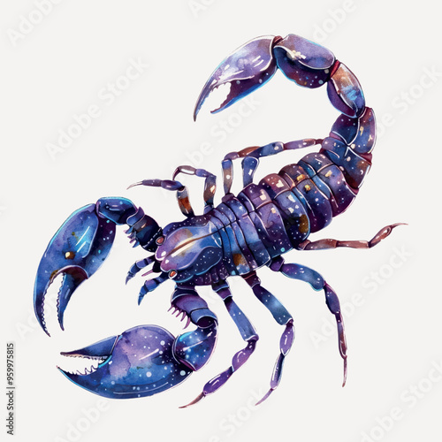 Vibrant cosmic scorpion illustration