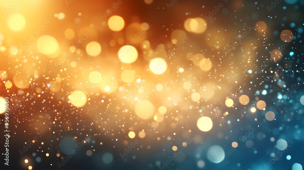 Abstract Blurred Background with Golden and Blue Bokeh Lights Abstract Blurred Background with Golden and Blue Bokeh Lights