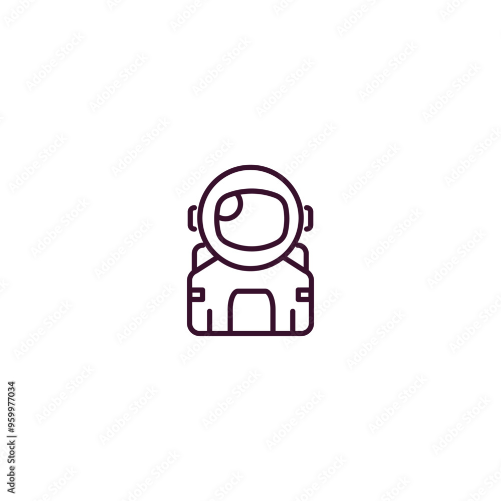 astronaut user outline icon. Linear vector from astronomy concept. Thin line astronaut user icon isolated on white background astronaut user outline icon. Linear vector from astronomy concept. Thin line astronaut user icon isolated on white background