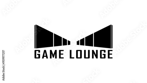 game lounge, black isolated silhouette 