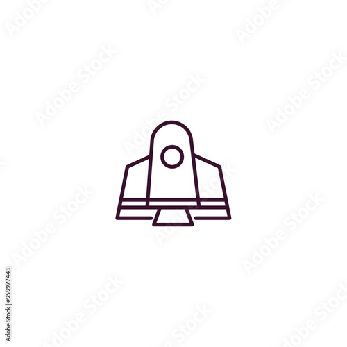 space shuttle outline icon. Linear vector from astronomy concept. Thin line space shuttle icon isolated on white background